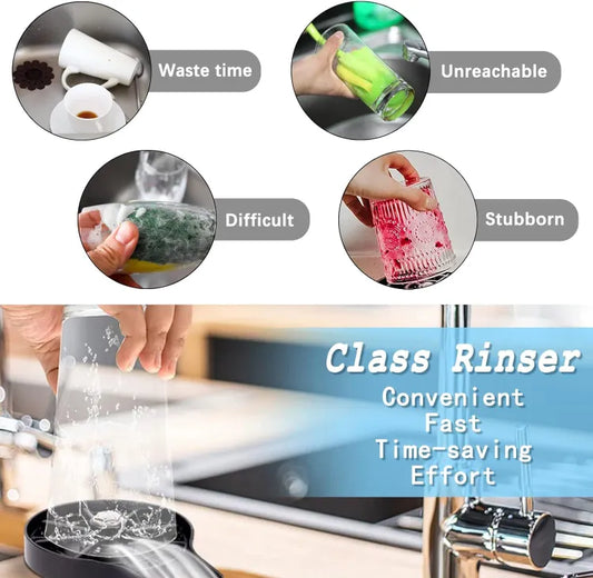 High Pressure Faucet Glass Rinser Automatic Cup Washer Bar Kitchen