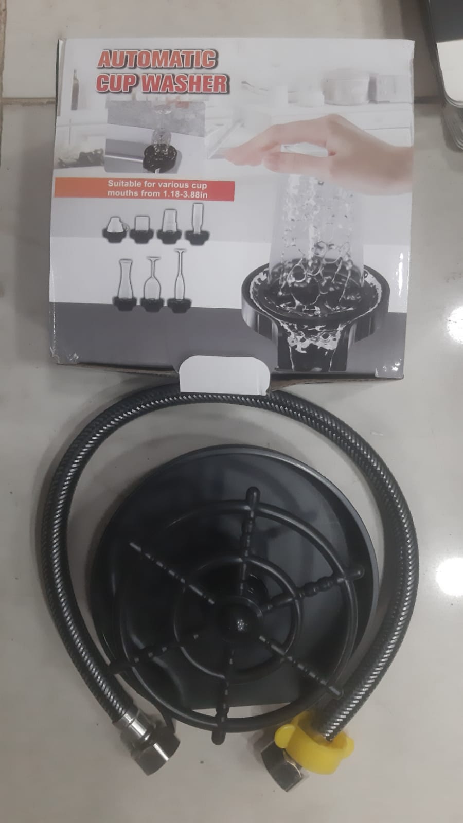 High Pressure Faucet Glass Rinser Automatic Cup Washer Bar Kitchen